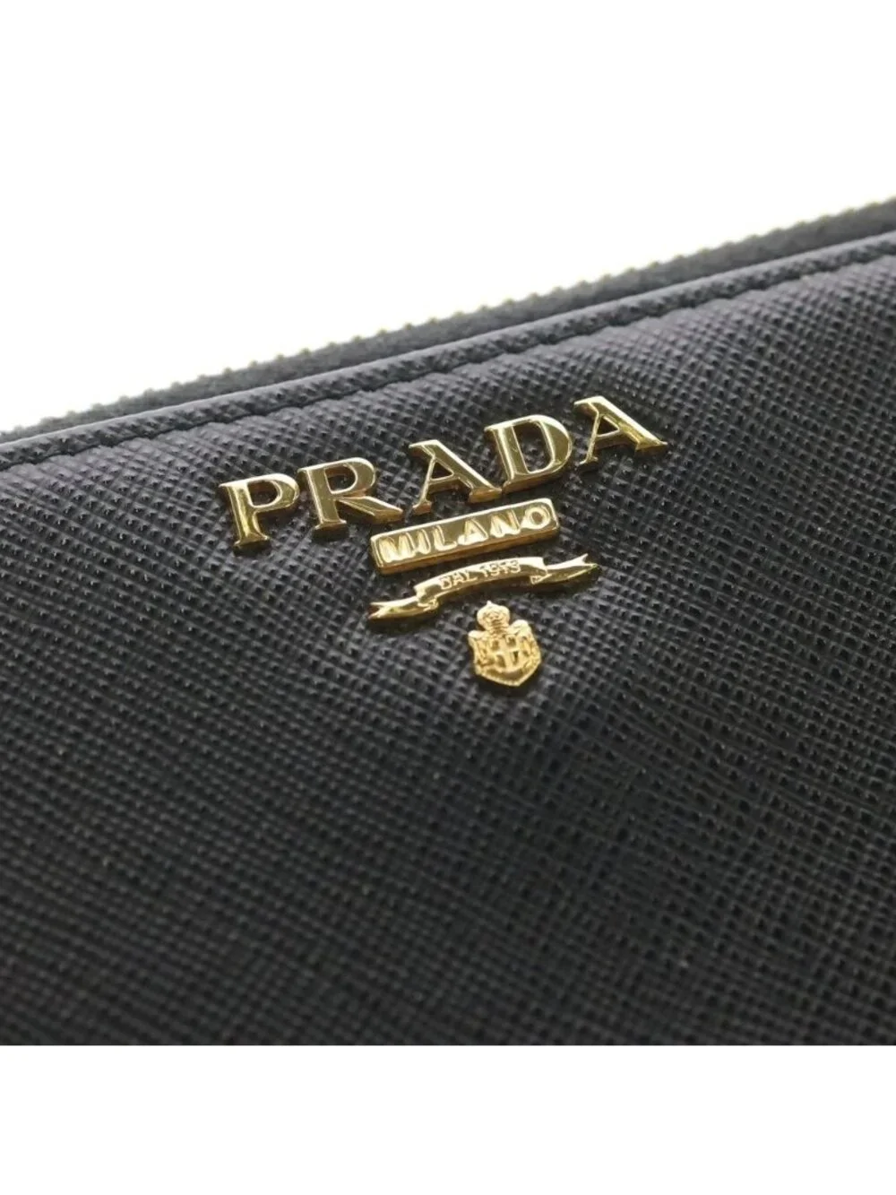 Prada Zip Around Wallet Saffiano Leather Black